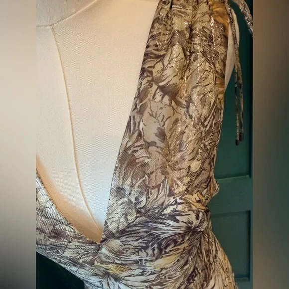 Haute Hippie iridescent dress -gotta see to believe-sexy with gold highlights XS - Picture 5 of 12